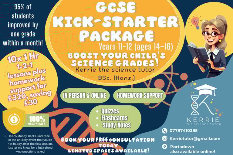 Science tutoring from KS3 - degree level