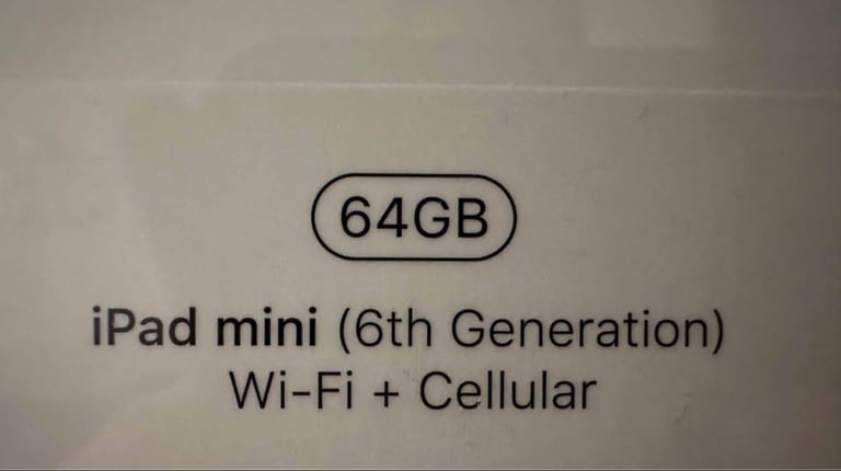 iPad mini 6th generation Wi-Fi and Cellular - NEW