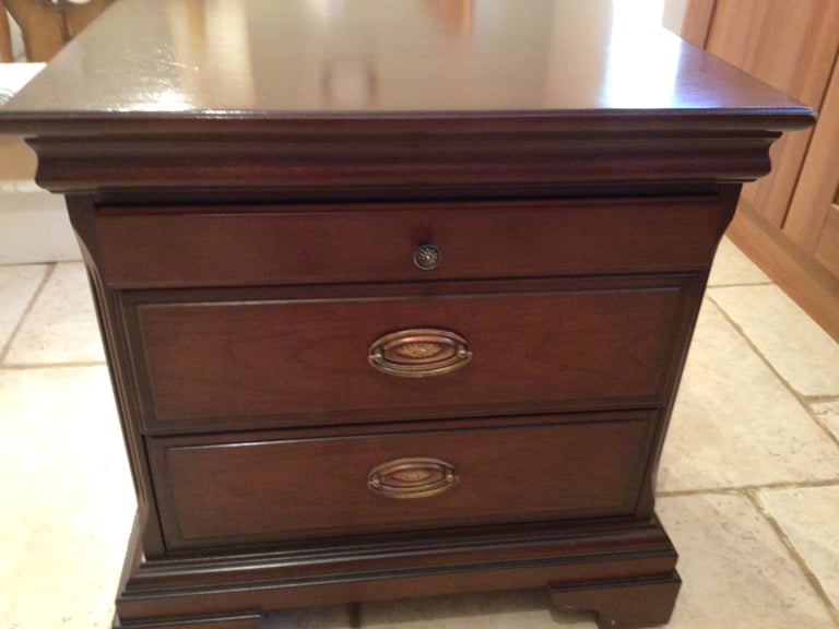 Stag dark wood bedside table. Very good condition.