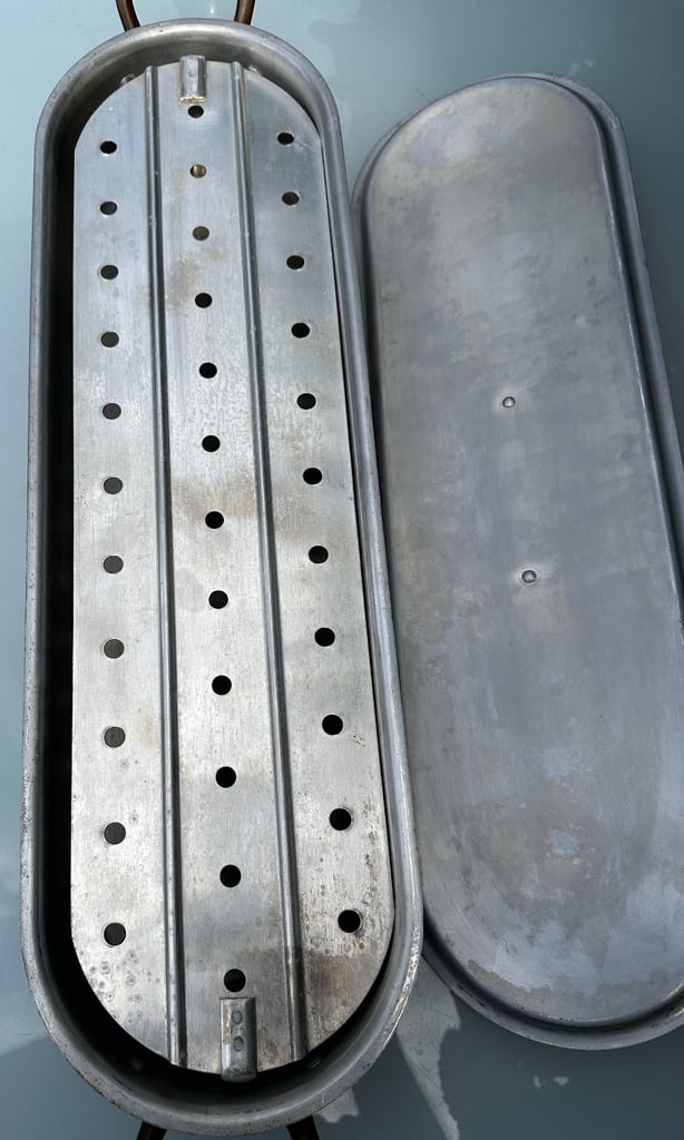 LARGE VINTAGE FRENCH COPPER FISH KETTLE, POISSONIERE, POACHER, L70cm - TOURNUS FRANCE - WILL POST!