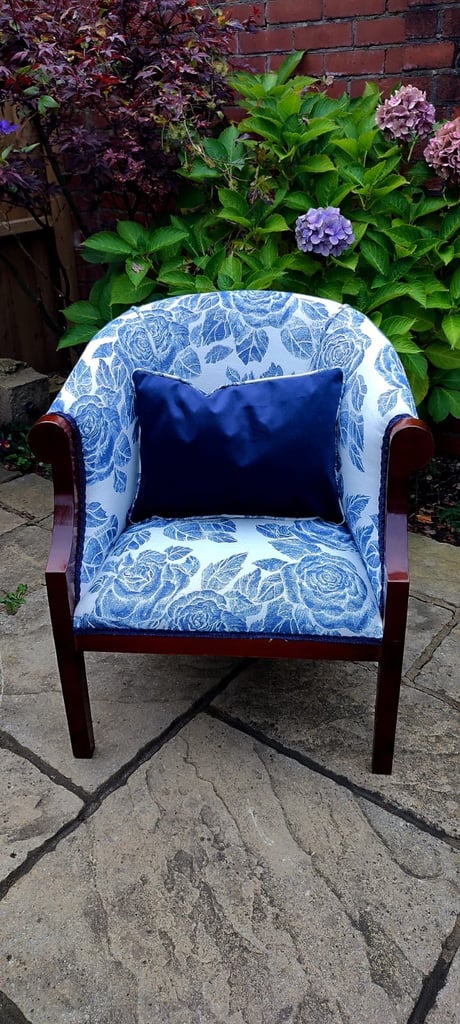image for Curved Arm Chair. Fully re-upholstered
