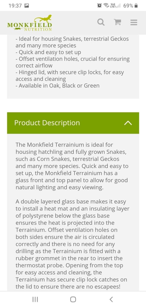 Vivarium / Terrarium Monkfield Viv £25