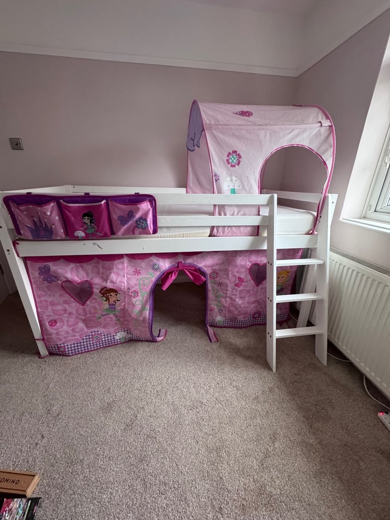 Moro Cabin Bed Midsleeper with Fairies Package in Classic White