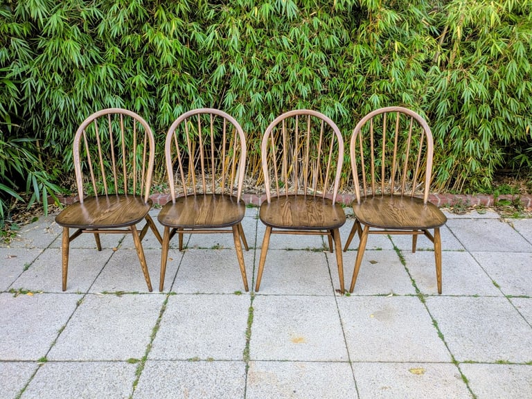 4 x Ercol Windsor dining chairs Vintage Retro MCM Delivery Available 