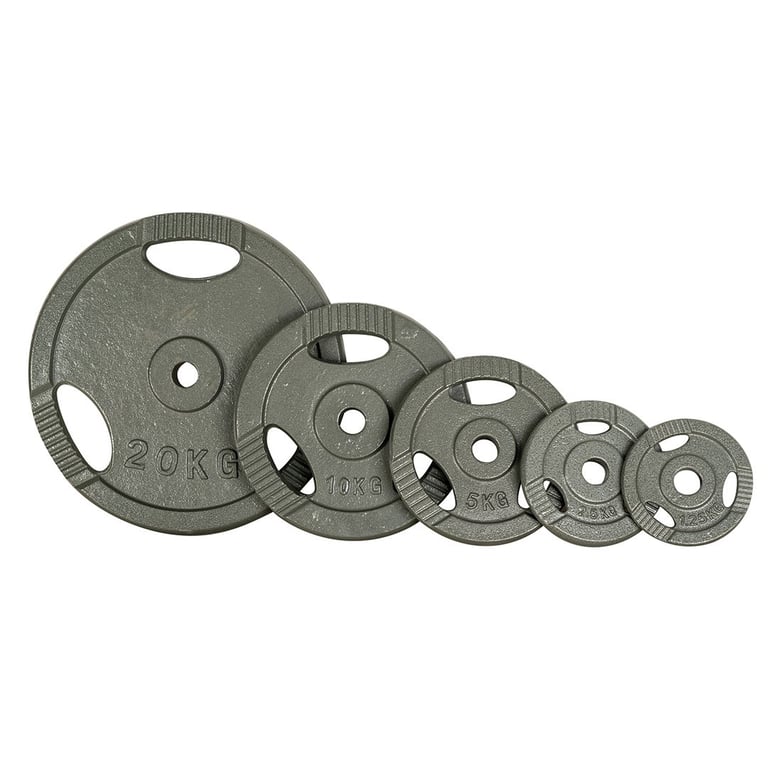 84KG Standard Bundle | 77.5kg 1" Tri Grip Cast Iron Weight Plates & 5ft Bar Set