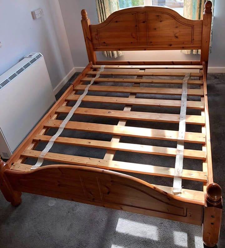 image for Solid pine double bed can deliver 
