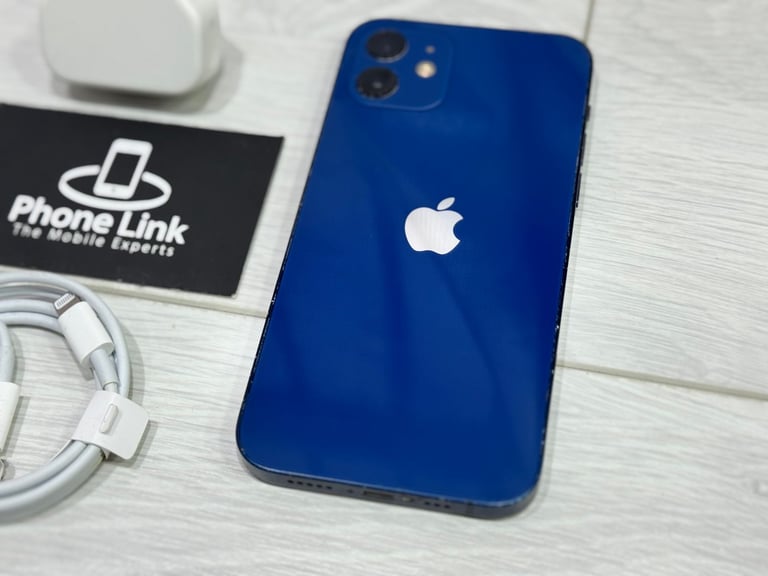 📱Blue Apple iPhone 12 64GB Unlocked All Networks 🔋 %90 + Warranty 🍎 - P962