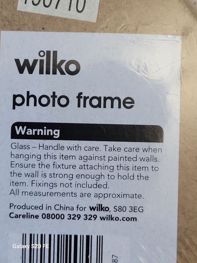Wilko 10x8" (25x20cm) Pewter Effect Photo Frame - Hang Landscape or Portrait
