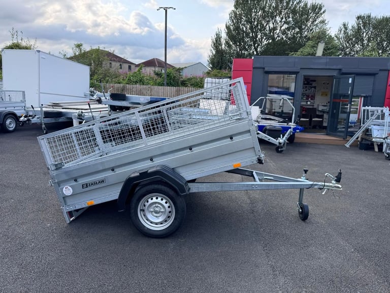 Brand New Zaslaw 205SU 7ft x 4ft single axle tipping trailer with 40cm mesh