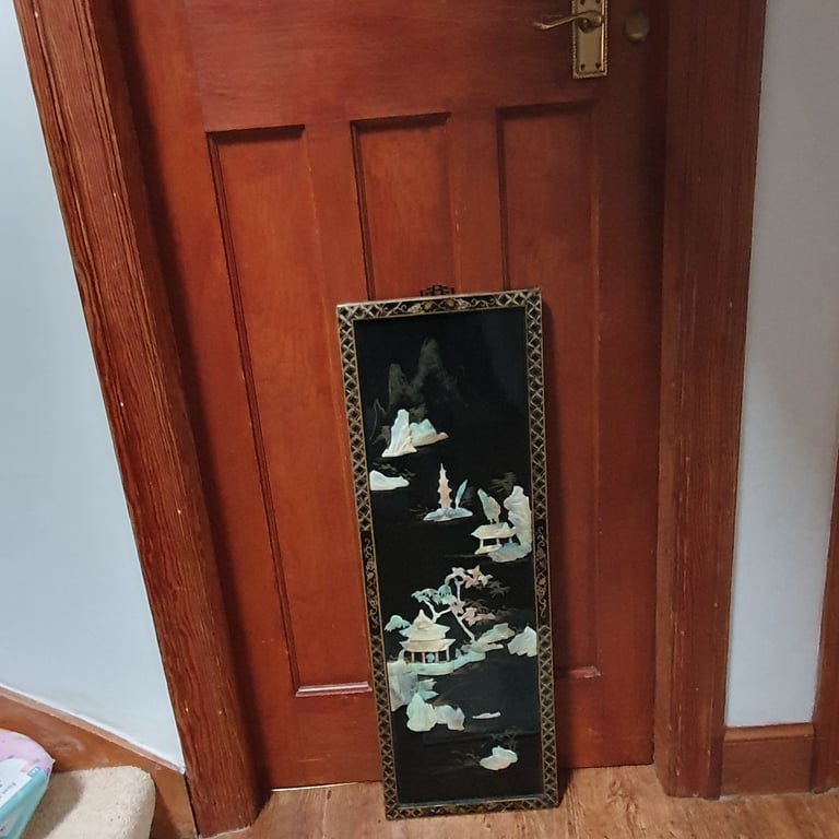 Chinese framed hanging picture with ivory