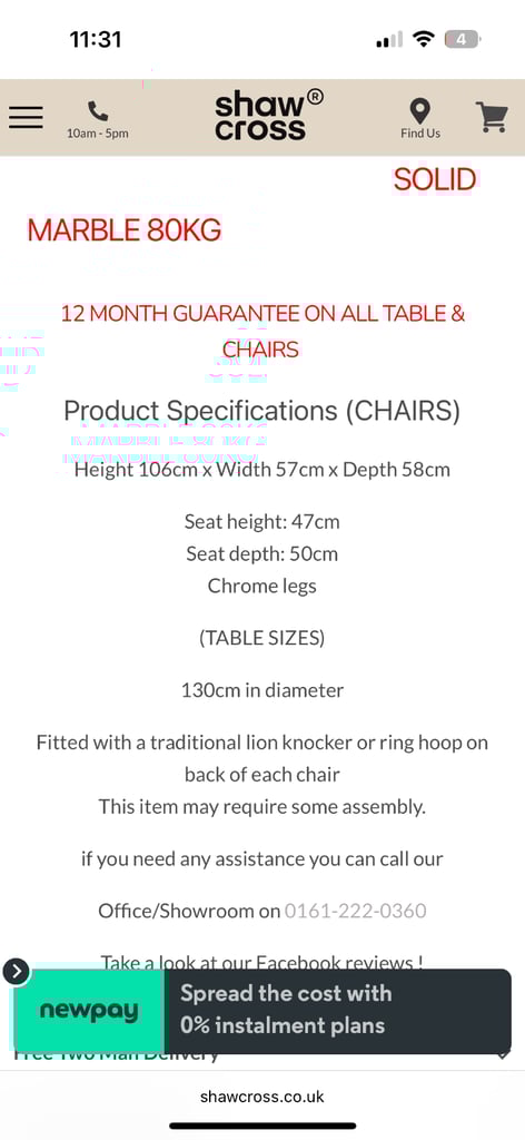 Black marble dinning table and chairs 