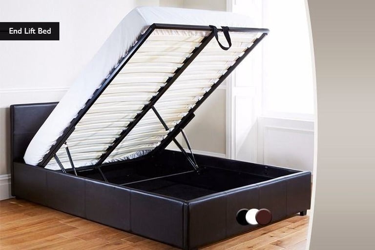 image for ** Hot Deal !! Double Leather Ottoman Bed, Premium Design, Optional Mattress !! **