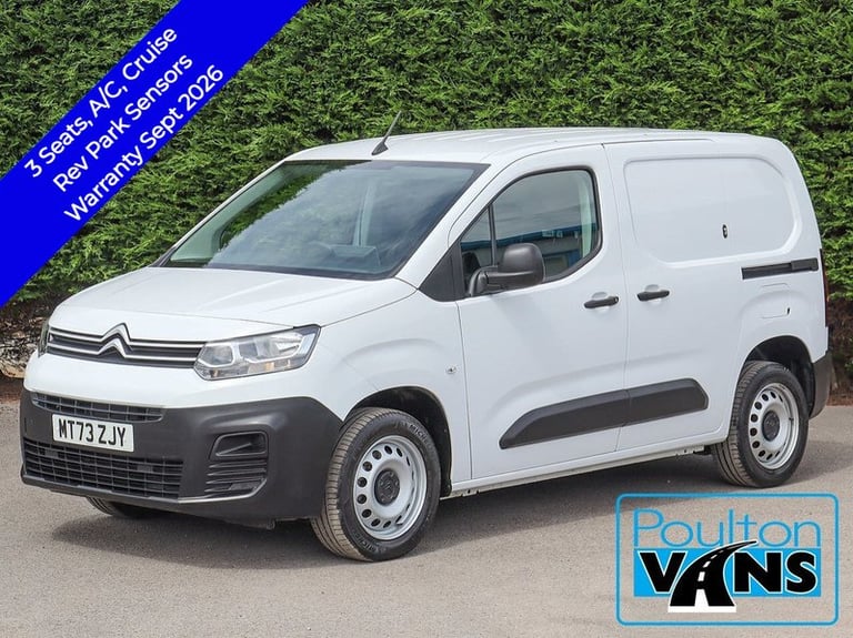 2023 Citroen Berlingo 1000 Enterprise 100BHP 6 SPD M L1 SWB VAN, 3 Seats, Air Con, Cruise, Rev Pa...