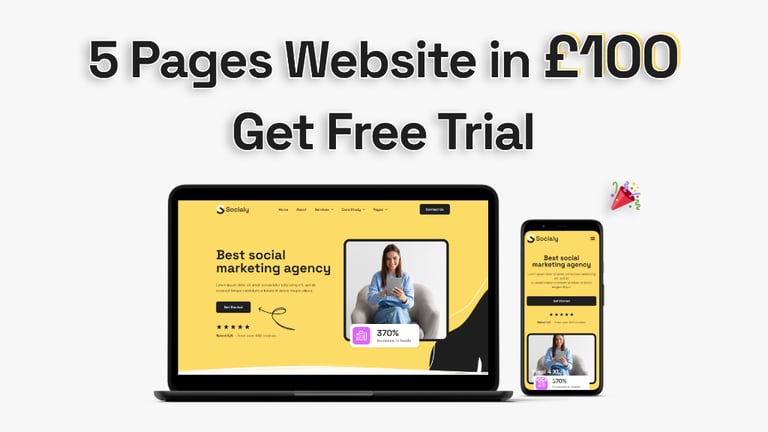 😇 in £100 Web Design | Get free trial | Website Designer | Web Developer | Ecommerce Store