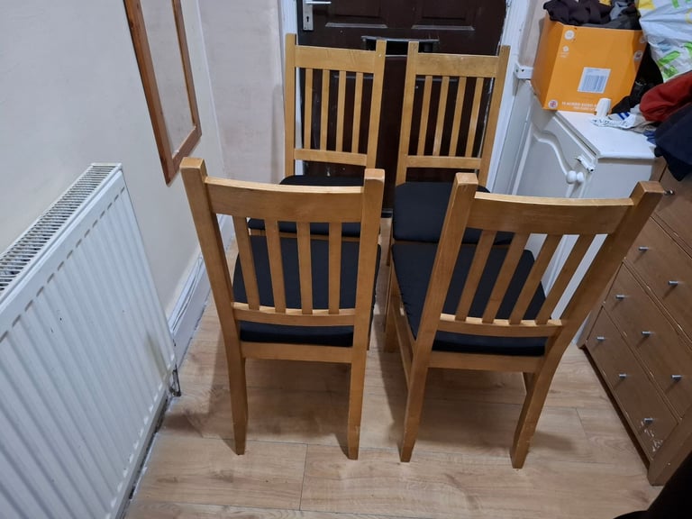 x4 Solid Wooden Dining Chairs [ALL 4 FOR £50] (SAME DAY DELIVERY AVAILABLE)