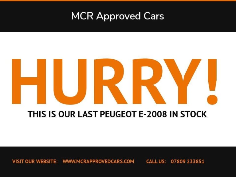 2021 Peugeot E-2008 50kWh GT SUV 5dr Electric Auto (136 ps) HATCHBACK Electric Automatic