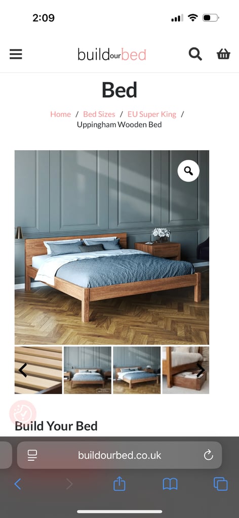 image for Super King Wooden Bed Frame 