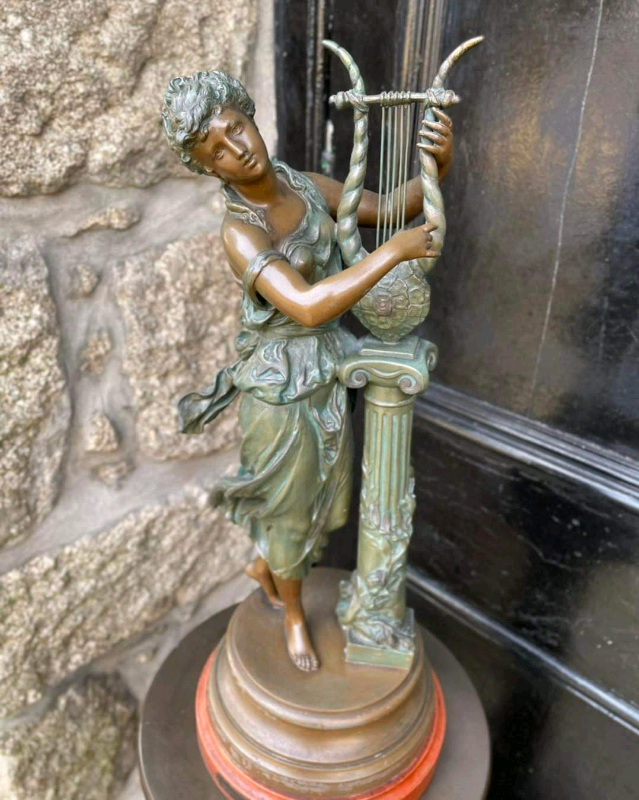 Bronze Figures Two Antique French Bronze Spelter Female Figures