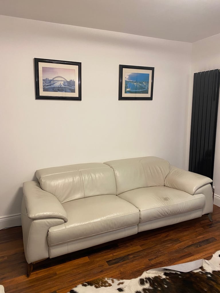 image for Leather Sofa, Chair & Footstool £650