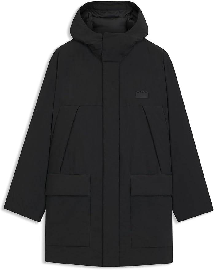 image for HUGO Mens Water-Repellent Hooded Puffer Coat