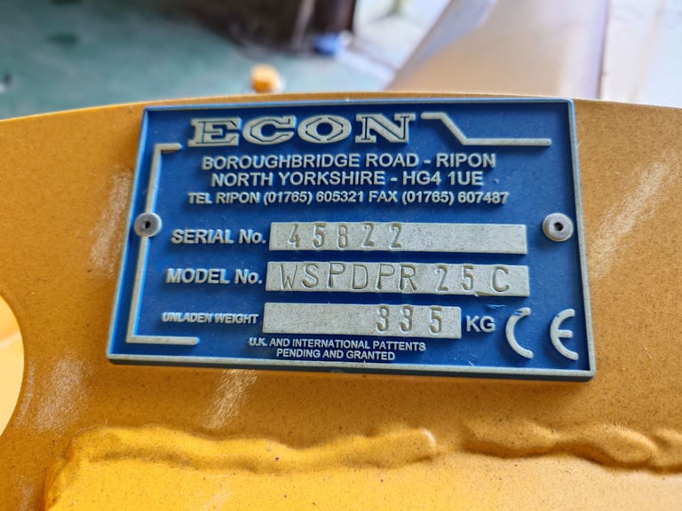 2017 Econ Snow Plough For Truck Telehandler Tractor c/w storage frame