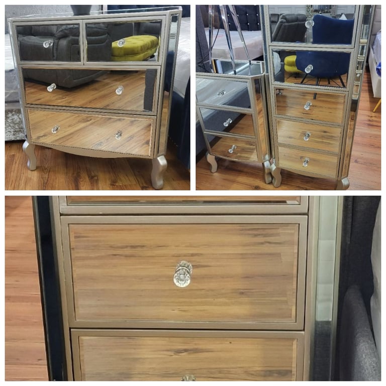 image for Ex-Display Mirrored Chests And Lamp Tables/Lockers For Sale