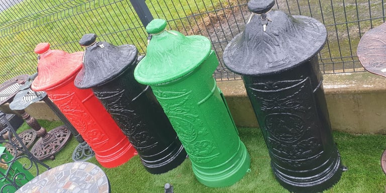 Cast iron round free standing post box