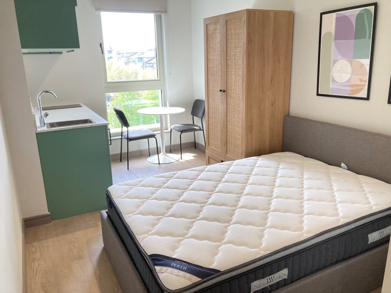 Includes Bills Brand New Build Block Lift Studio Flats Shower Open Plan Very Near Rail Bus Shops