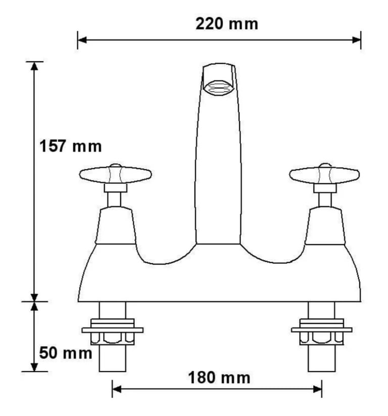 Kitchen Sink Cross Head Deck Mixer