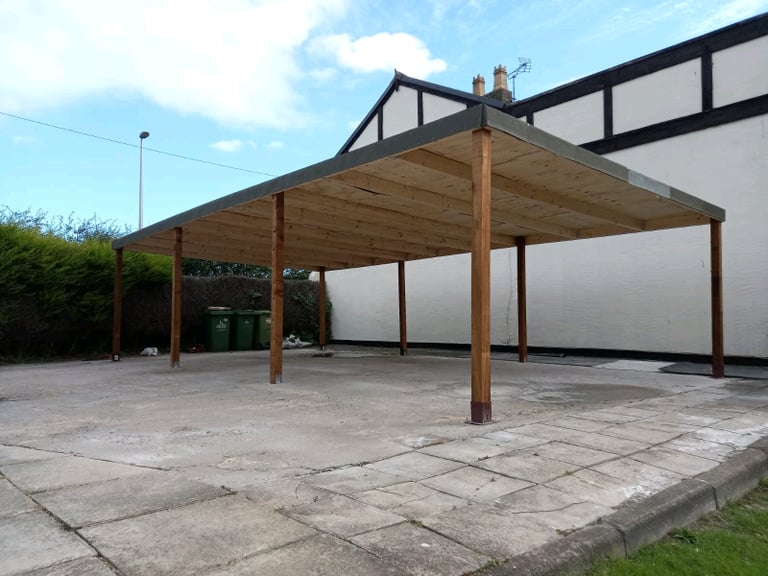 5M X 5M CARPORT FITTED ALL WOOD FULLY TREATED FREE LOCAL DELIVERY 