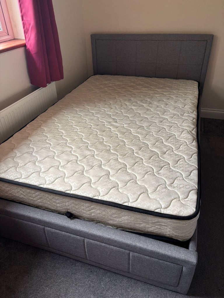 image for Small double ottoman bed grey