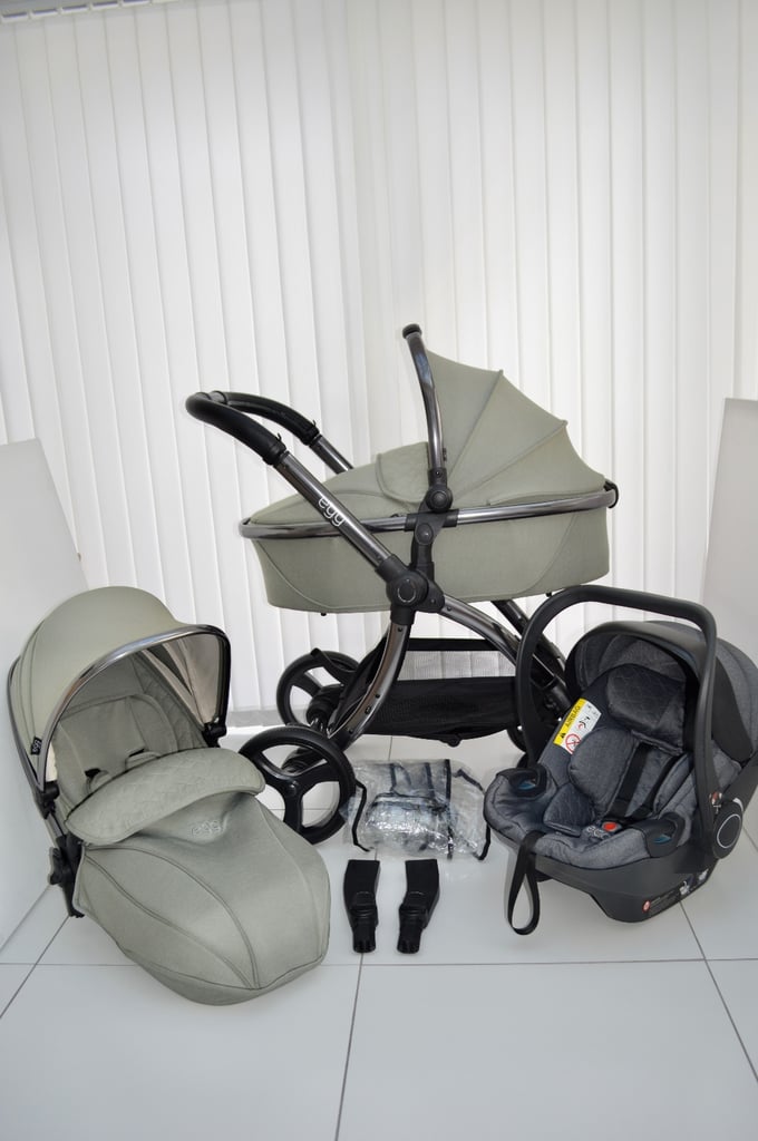 image for EGG 2 SEA GRASS (PALE GREEN) PRAM, CARRYCOT & EGG GREY CAR SEAT