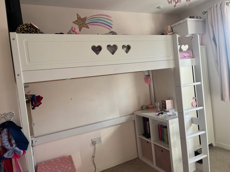 image for Mia high sleeper bed Argos plus stompa mattress. 