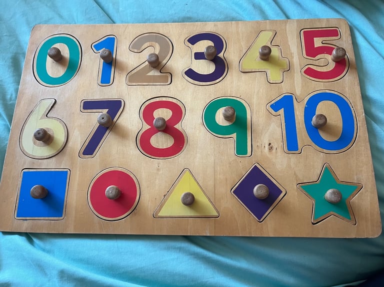 image for Wooden number and shape puzzle 