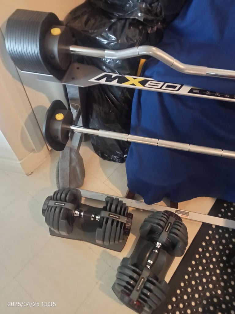 Gym equipment MX80 Dial Up Straight/Offset Bar  Weight System and Bowflex Dial up Dumbell System 