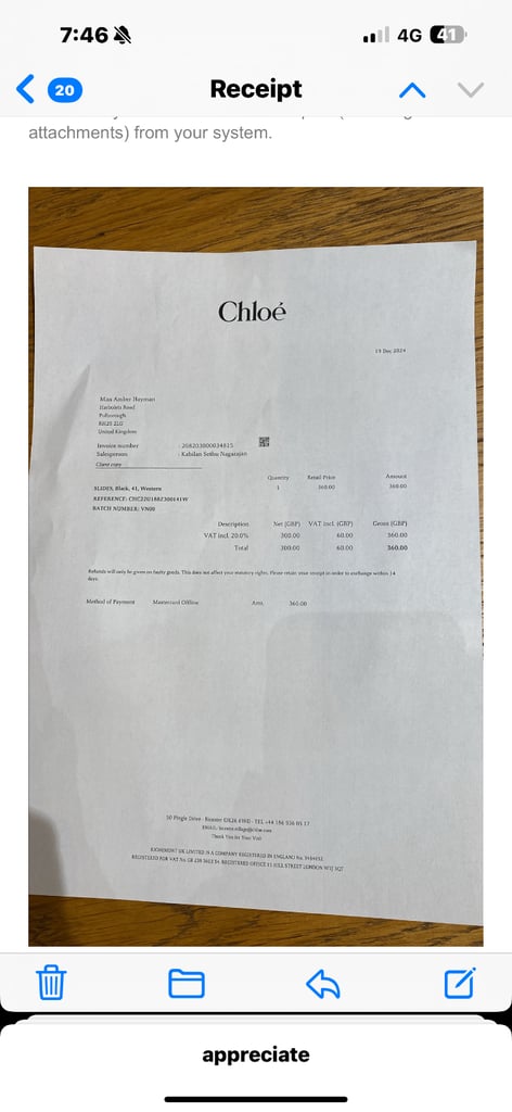 Chloe shoes receipts available,