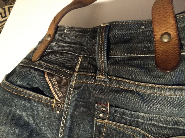 Vintage Replay denim Tote or shoulder bag. One off Unique jeans bag. Recycled denim 