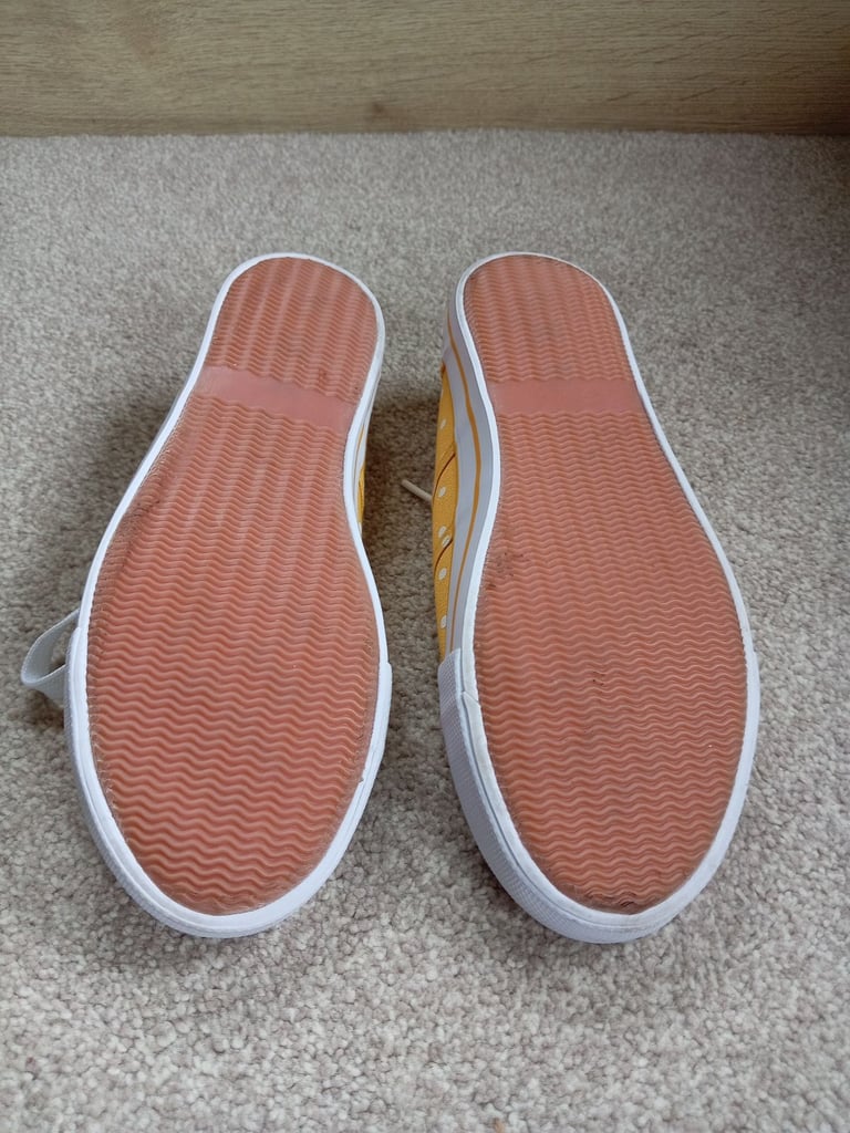 Women's yellow polka dot shoes