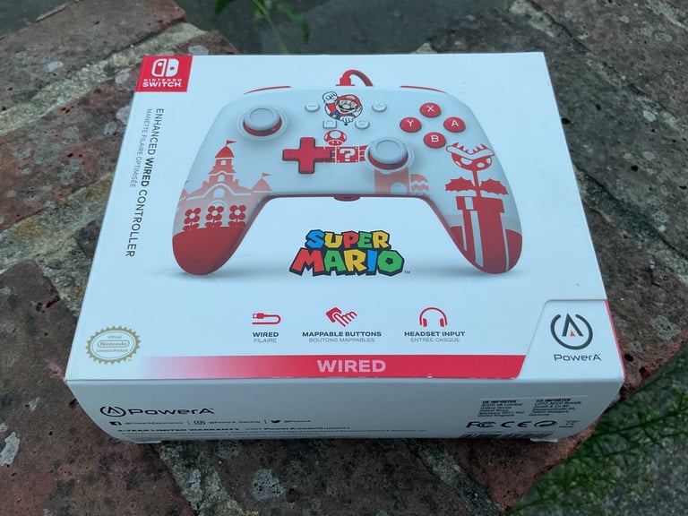 POWERA Joy-Con Charging Dock SUPER MARIO  ENHANCED WIRED CONTROLLER - New | Sealed