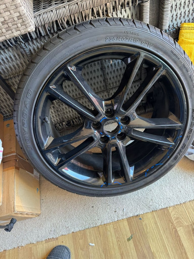 19 inch 5 spoke black alloy with tyre with decent thread  - Mondeo mk5 