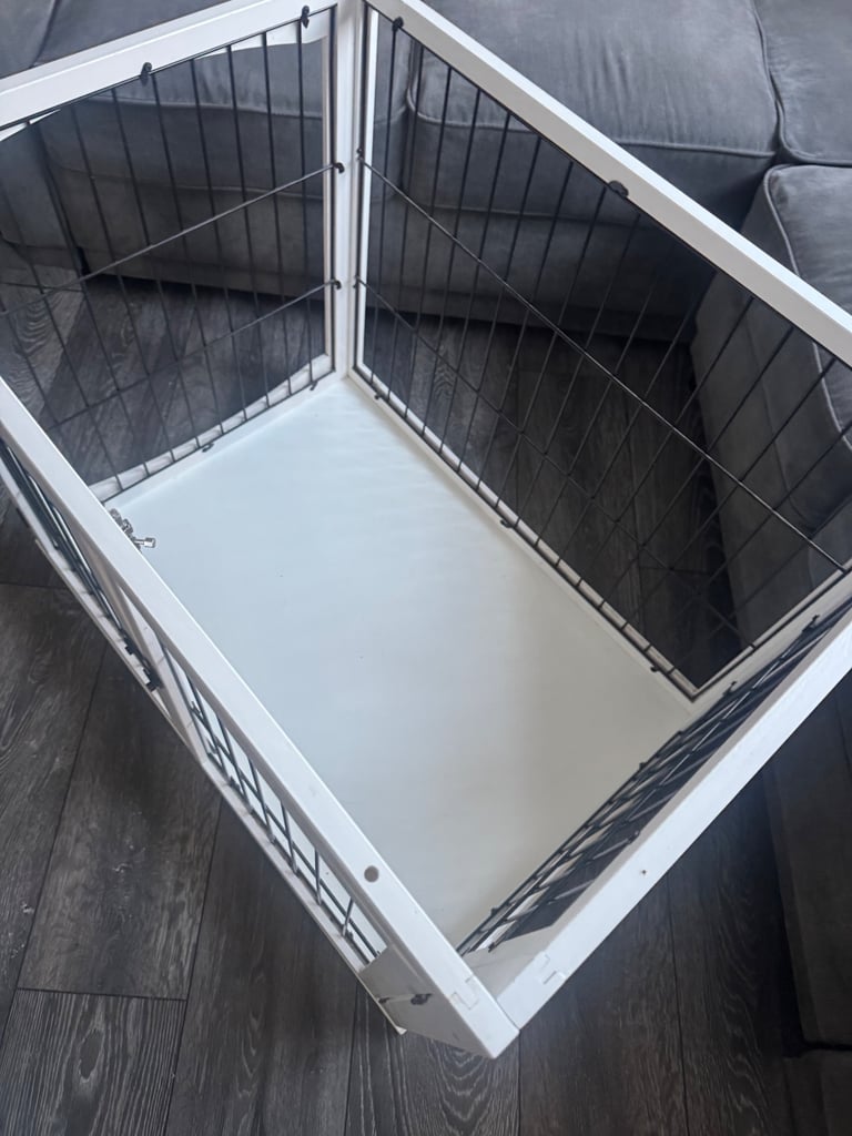 White Wooden 80cm Dog Crate Cage For Sale Puppy Training Pen Enclosure Bed