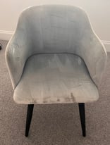 Light blue velvet dining chairs x3 from Cox & Cox 