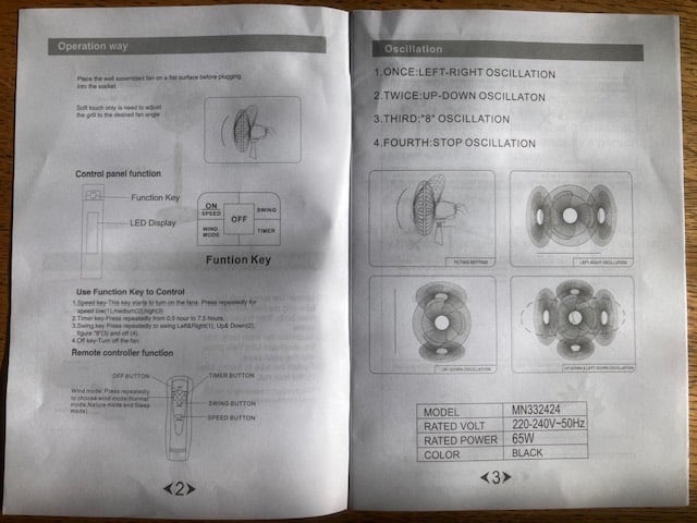Remote control, Floor Standing 16" Oscillating Pedestal Fan. FREE To collect.