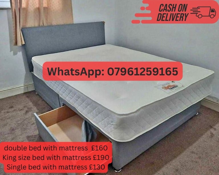 SMALL DOUBLE BED SINGLE BED DOUBLE BED FRAME WITH MATTRESS AND
