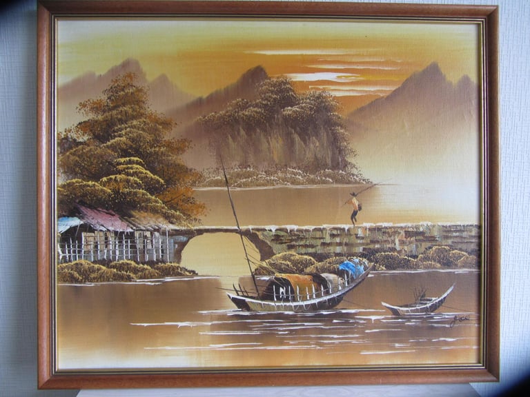 image for Oriental Seascape Oil Painting on Canvas