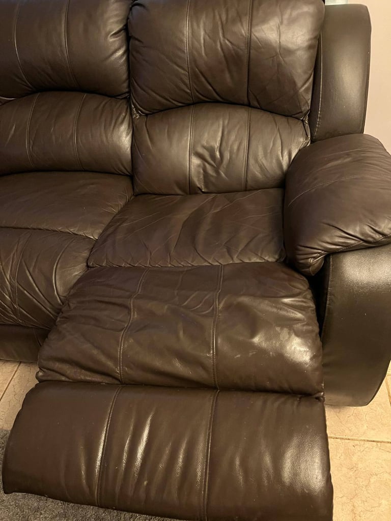 Pair of Real Leather Sofa's
