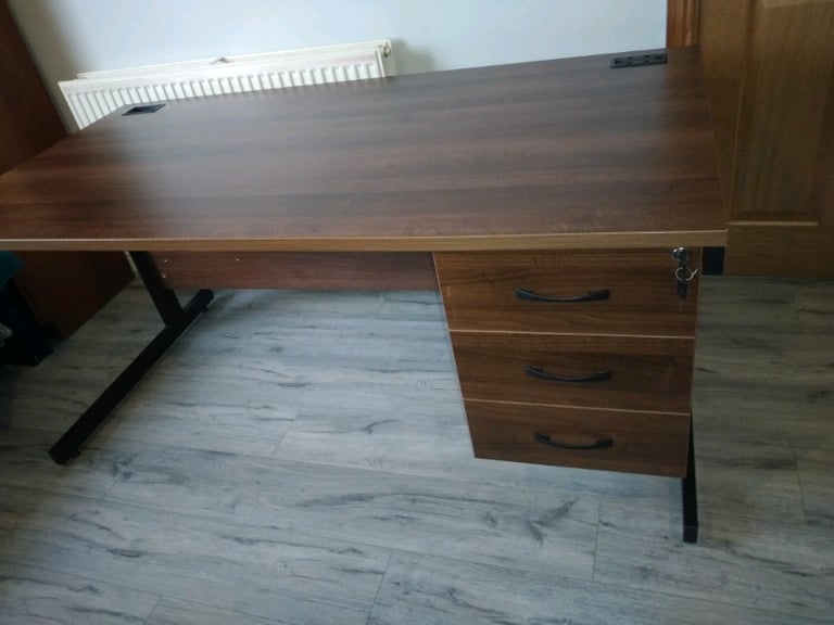 Imperial Bow Fronted Single Pedestal Office Desk Furniture 