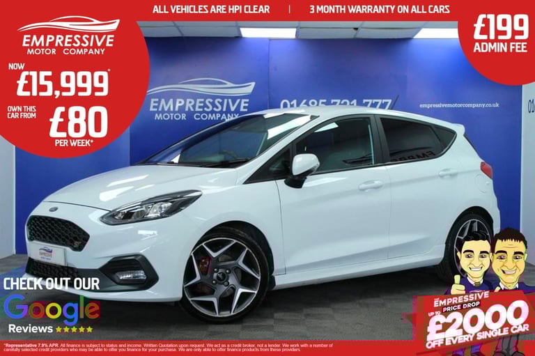 2019 FORD FIESTA 1.5T ECOBOOST ST-3 HATCHBACK 5DR PETROL MANUAL EURO 6 (S/S) (20
