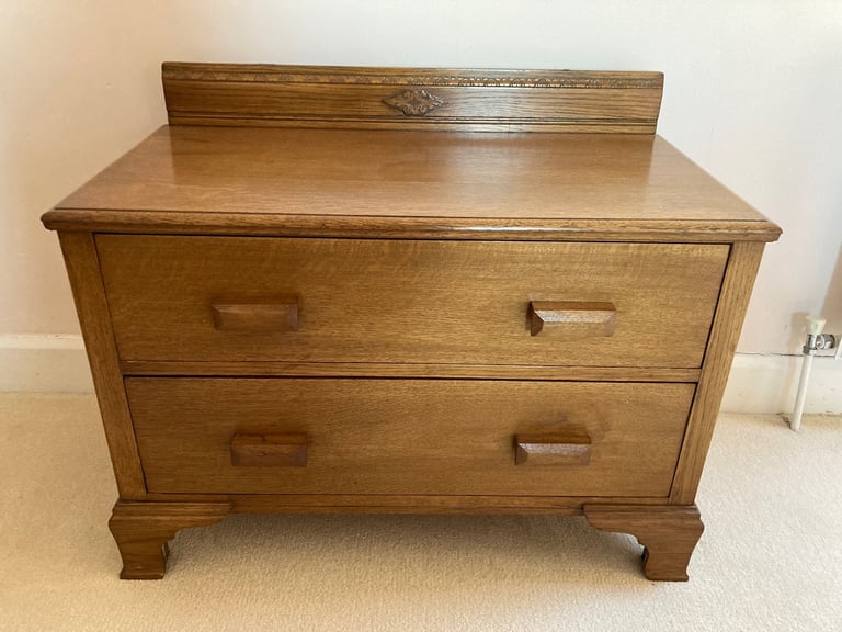 image for Oak 2 drawer chest of drawers