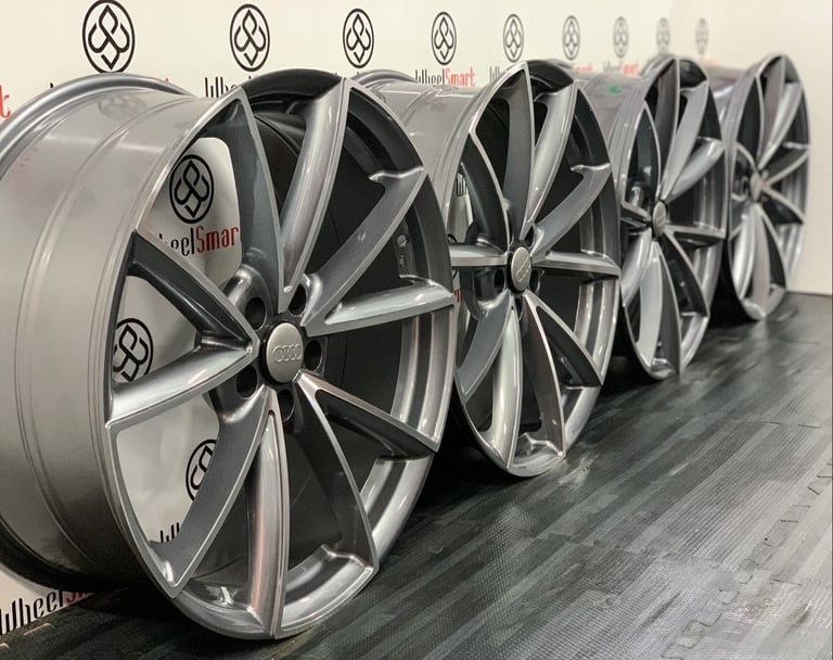 BRAND NEW 19" AUDI RS4 STYLE ALLOY WHEELS - GLOSS GREY POLISHED - 5 X 112